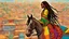 Placeholder: "I'm envisioning a captivating scene featuring an Ethiopian local girl with dreadlocks riding a horse in the city. The backdrop is a vibrant Ethiopian cityscape, seamlessly blending traditional and modern elements. The girl, adorned in colorful and traditional clothing, proudly displays beautiful dreadlocks adorned with beads and accessories. She skillfully rides a horse through the bustling city streets, with the horse adorned in traditional Ethiopian fabric and beaded decorations. The surround