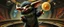 Placeholder: fluffy mean alien gremlin dog bison badger star ship bridge captain dancing in the style of Rembrandt and Escher and Dali