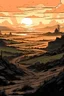 Placeholder: landscape of war in an anime style