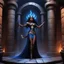 Placeholder: Kalypso, daughter of Khali the terrible goddess, is a dark nymph. She is demonstrating her powers in a chamber of a dungeon