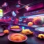 Placeholder: futuristic tempura food, night, japanese, neon light, volumetric smoke, volumetric light, octane render, food commercial, Filmic detailed matte painting, deep color, fantastical, intricate detail, splash screen, complementary colors, fantasy concept art, 8k resolution trending on Artstation Unreal Engine 5, no-signature, no-watermark