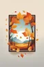 Placeholder: square logo , landscape with leaf fall, flying leaves