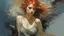 Placeholder: Athletic Petite Pale Russian Redhead Woman 30yo, Long Eye Lashes, Eye Shadow, Eye Liner, by Robert McGinnis + Jeremy Mann + Carne Griffiths + Leonid Afremov