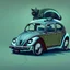 Placeholder: a cat driving a Volswagen beetle, car, side view, by victo ngai, kilian eng vibrant colours, dynamic lighting, digital art, winning award masterpiece, fantastically beautiful, illustration, aesthetically inspired by beksinski and dan mumford, trending on artstation, art by greg rutkowski, 8k