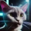 Placeholder: Cyberpunk in Spaceship indoor cyber cat unreal 5, octane render,cinema4d, dynamic lighting, dramatic lighting, 4k, redshift render, highly detailed, hyper realistic, in space