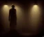 Placeholder: A possessed deadite man stands angrily in a dimly backlit basement in the style of Seb McKinnon, 4K, hyper detailed, ominous