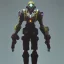 Placeholder: Mecha with metal spider legs his hands are machine guns. Driver is animal