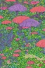 Placeholder: psychadelic garden, during a gentle rain, with mushrooms