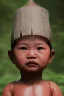 Placeholder: Thailand baby head portrait, warrior costume, village, meditation, woods, cyberpunk, 8k quality