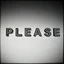 Placeholder: photograph, the word 'PLEASE' in the style of photographer Francis Wolff., duotone
