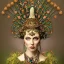 Placeholder: portrait of woman queen of peacocks, stunning, beautiful, gorgeous, realistic, photo illustrative, ornate, 8K resolution, high-quality, fine-detail, digital art, detailed matte, brian froud, howard lyon, selina french, anna dittmann, annie stokes, lisa parker, greg rutowski,