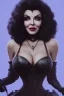 Placeholder: Joan Collins as evil queen in black leather, leather, busty, cleavage, angry, stern look. character design by cory loftis, fenghua zhong, ryohei hase, ismail inceoglu and ruan jia. unreal engine 5, artistic lighting, highly detailed, photorealistic, fantasy