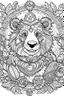 Placeholder: Outline art for coloring page, GYPSY SMILING TEDDY BEAR, coloring page, white background, Sketch style, only use outline, clean line art, white background, no shadows, no shading, no color, clear