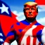 Placeholder: Realistic image of Donald trump super hero, retro style, watchmen style, red white blue colors, white stars, suspenders, latex material, 80s, vibrant color, highly detailed, sky background, concept art, unreal engine 5, god rays, ray tracing, RTX, lumen lighting, ultra detail, volumetric lighting, 3d, finely drawn, high definition, high resolution.