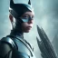 Placeholder:  Greta Thunberg portrait as batman sci-fi fantasy style, 8k, dark