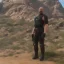 Placeholder: Walter White cyborg, 8k, tactical vest, helmet, gun.