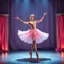 Placeholder: create of a beautiful balerina in pretty clothing in a modern cifi stage in her performance cinamatic lights .dancing lambada