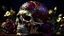 Placeholder: Micro kintsugi crimson decaying skull and roses, intricate detail, ultra-realistic, ultra-detailed, 8k--v 4, full shot, sharp focus