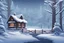 Placeholder: Winter Forest background animated with a wooden winter cottage