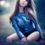 Placeholder: futute girl, cute, beautiful, blue eyes, metal skin, seated, body, portrait,cinematic, 8k,