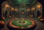 Placeholder: Склеп. Многоуровневое подземелье. Главный зал оформлен как игровое поле с огромной рулеткой на полу, тыквами с зелёным пламенем и жуткими декорациями, смешивающими атрибутику Хэллоуина и Рождества. Стиль Тима Бертона