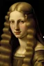 Placeholder: A girl in her late twenties, with slightly sharp features, long blond hair and hazel eyes, wearing a Chanel dress by Leonardo da Vinci