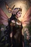 Placeholder: Peach hair ,Hydrangea,orchids,lilies of the valley,night,peachy hair,rapunzel hair,elven crown,dragonflies,pointed ears,elven ears,dark fairy princess,sparkle,,dark gold armour,fairy wings,,night stars