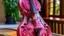 Placeholder: A pink magic cello designed in Navajo yarn