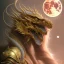 Placeholder: sango fantasy, fantasy magic, intricate, sharp focus, illustration, highly detailed, digital painting, concept art, matte, artgerm and paul lewin and kehinde wiley, masterpiece sexy lips Asian lady body dragon Papu New Guina pyramid golden silver space lady space blood moon galaxy