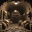 Placeholder: photorealistic catacombs made of lego blocks and screamer