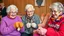 Placeholder: Elderly pensioners knitting colorful jumpers, gloves, scarves, and socks from wool. Everyone is happy. Photographic quality and detail, award-winning image, beautiful composition.