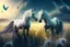 Placeholder: fantasy magical horses in a field