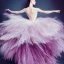 Placeholder: dress made out of feathers and tulle, stunning colors, beautiful lighting, delicate composition, aesthetic, ballerina, ballgown