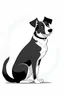 Placeholder: create a black and white colour animated dog full body with white background