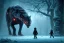 Placeholder: Starvation black monster wolves with red eyes, fight in the ice age Scenery, : concept art::1 cyberpunk::1 splatter paint::1 wide angle lens::2 Zdzislaw Beksinski style, and a little prince boy walks to the Shining Ethereum shape sun, in winter storm, ultra detailed| 4k --v 4