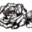 Placeholder: A rose, black & white line art