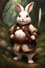 Placeholder: Cute chubby bunny adventurer dnd art realism