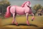 Placeholder: a pink horse like a 19th painting