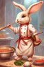 Placeholder: Cute bunny adventurer chef dnd art realism