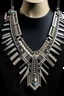 Placeholder: Create a modern necklace design taking inspiration from art deco era and use realistic events to make it more appealing it shall have elegance and wearable