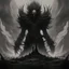 Placeholder: Generate a visually striking artwork that depicts 'Abaddon' as a formidable and malevolent entity, drawing inspiration from dark mythology and biblical references. Incorporate elements of chaos, destruction, and a foreboding atmosphere, while highlighting Abaddon's menacing presence and otherworldly power. in the style of glitch