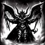 Placeholder: Devil demon satan king war code prophecy black and white saddist