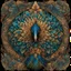 Placeholder: celtic peacock's head and feathers I centered | symmetrical | key visual | intricate | highly detailed | iconic | precise lineart | vibrant and natural all round colors | comprehensive cinematic | alphonse mucha style illustration I very high resolution | sharp focus | poster | no watermarks I plain black background I image to fit within the square