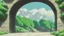 Placeholder: arched doorway into the side of the mountain