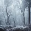 Placeholder: lost in the woods, winter landscape, ice field, crystals, surreal, dreamlike, foggy