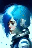 Placeholder: astronaut girl with blue hair