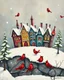 Placeholder: dance of snow-covered, whimsical, multicoloured houses of incredible architecture, bizarre Christmas trees and red, whimsical birds. Style of Inge Shuster, Catherine Hyde, Erica Hopper, Gabriel Pacheco, Jamie Heiden, Antoine Josse , Angelina Wrona, Duy Huyn, Cecilia Frigati, Esao Andrews. Abstract background with texture, grunge paper, mixed media art,acrylic, oil pastel, set of charcoal with different characteristics, pigments. Promt©valestok. Full size image, no text, no copyright. Modifiers: