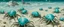 Placeholder: A cyan beach with crabs designed in Ica stones painted by Albrecht Durer