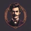 Placeholder: victorian male portrait 8 bit logo