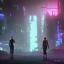 Placeholder: quarto de jogos, homem no computador, cyberpunk